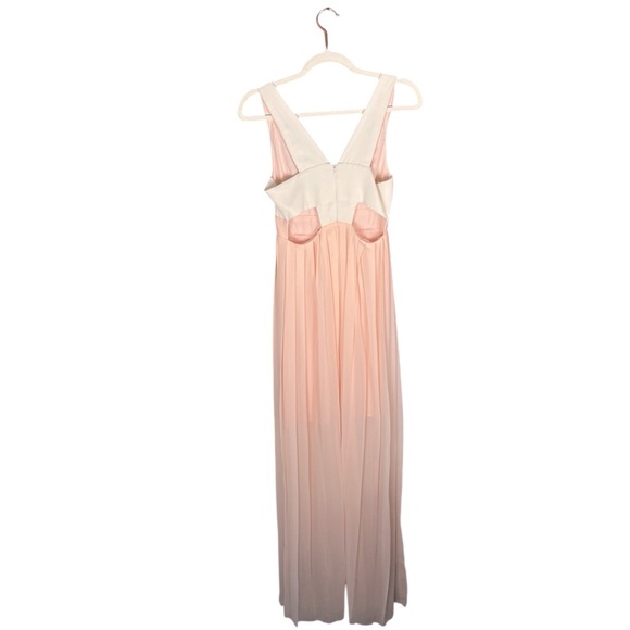 BCBGeneration Peach Pink Pleated Chiffon Maxi Formal Gown sz 2 | Empire Waist - Picture 7 of 16